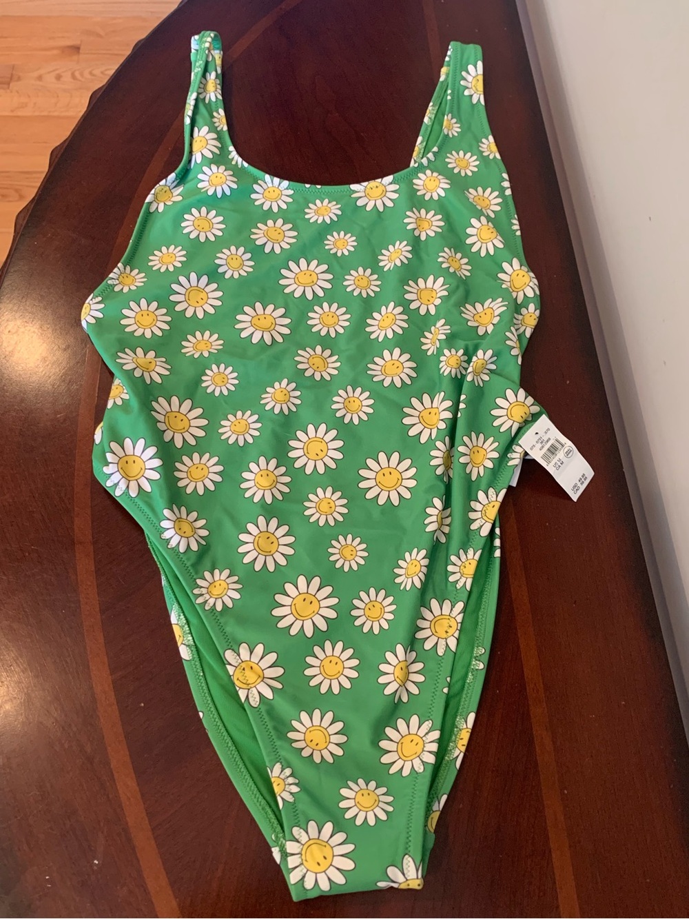 aerie Green Daisy Print One-Piece Swimsuit
